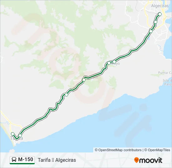 M-150 Bus Line Map