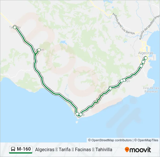 M-160 Bus Line Map