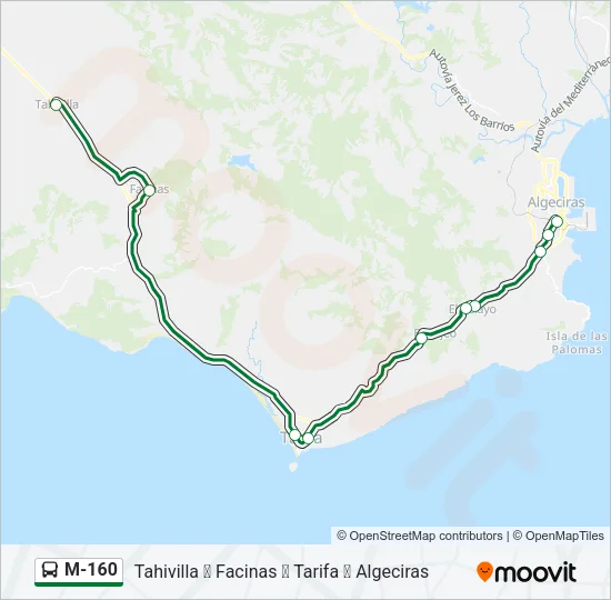 M-160 Bus Line Map
