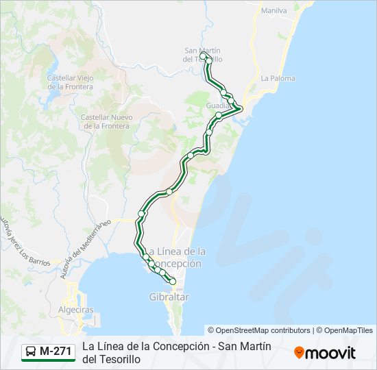 Mapa de M-271 de autobús