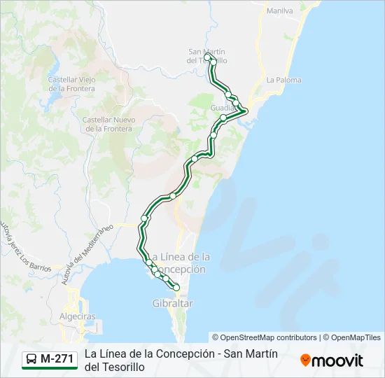M-271 Bus Line Map