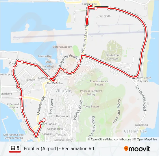 5 Bus Line Map