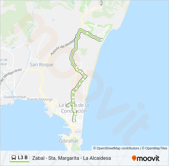 Mapa de L3 B de autobús