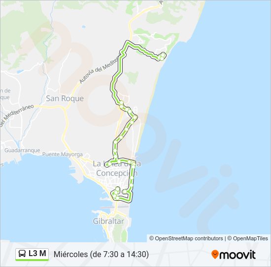 Mapa de L3 M de autobús