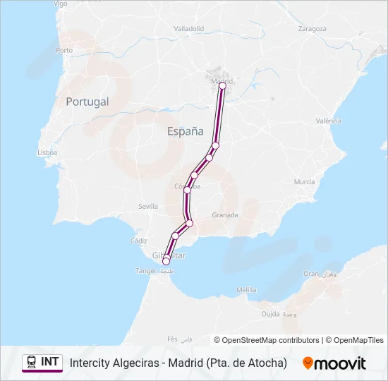 INT Train Line Map