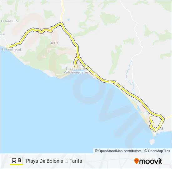 B Bus Line Map