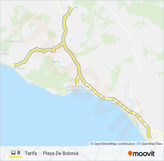 B Bus Line Map