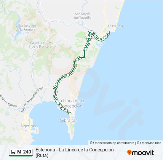 M-240 bus Mapa de línia