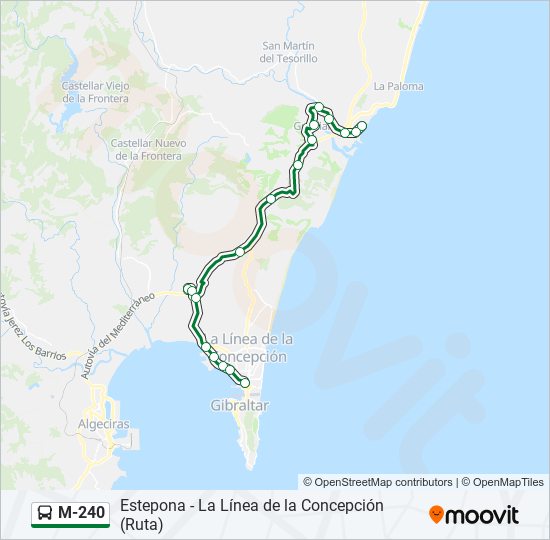 M-240 bus Line Map