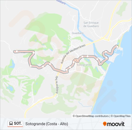 SOT. bus Mapa de línia