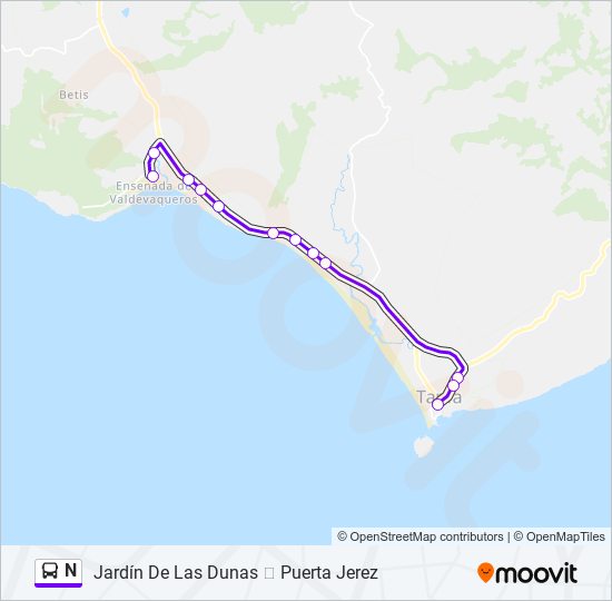 Mapa de N de autobús