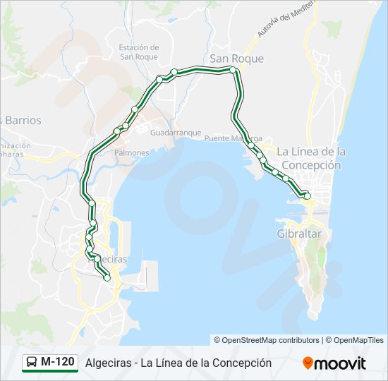 Mapa de M-120 de autobús