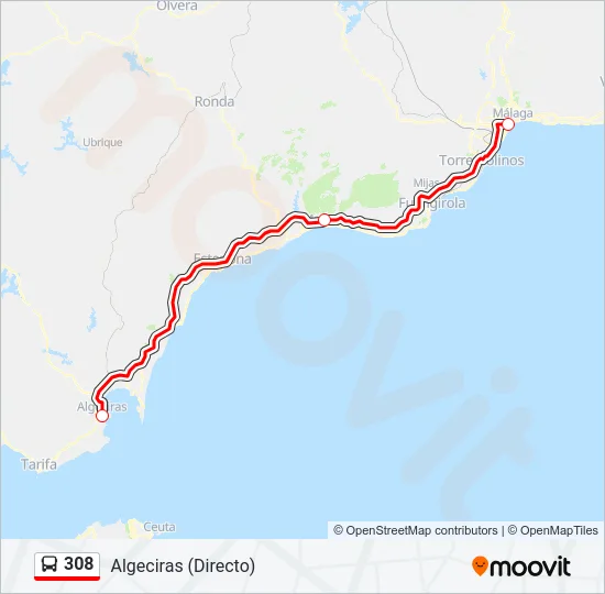 308 Bus Line Map