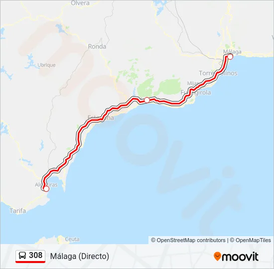 308 Bus Line Map