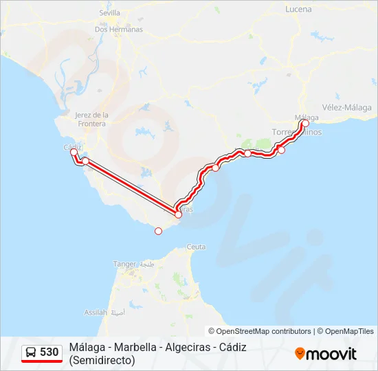 530 Bus Line Map