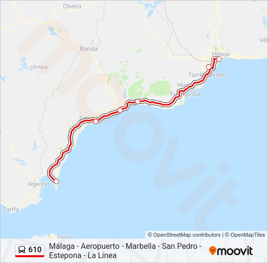 Mapa de 610 de autobús