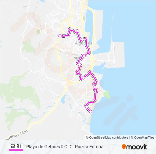 R1 Bus Line Map