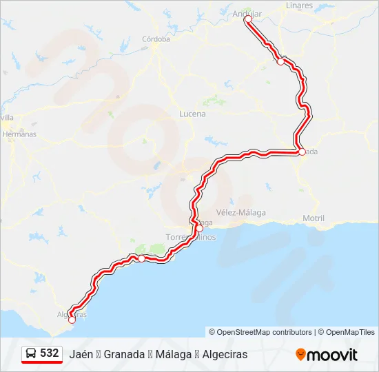 532 Bus Line Map
