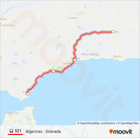 521 Bus Line Map