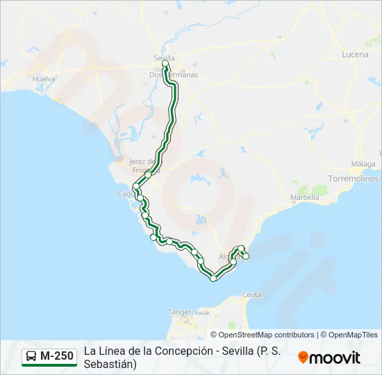 M-250 Bus Line Map