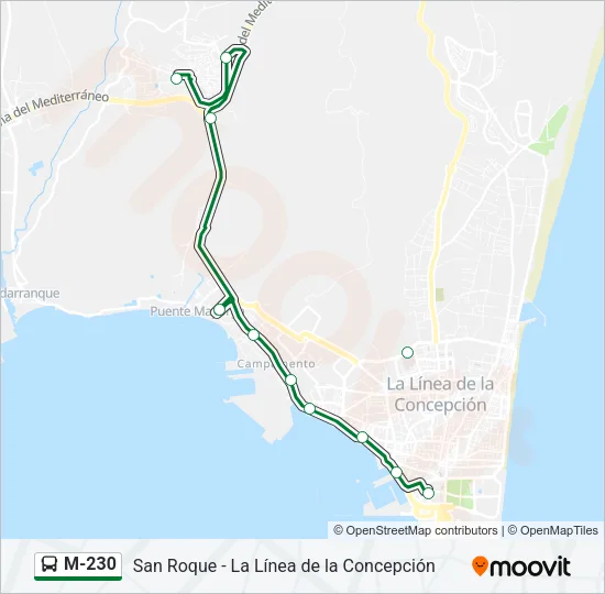 M-230 Bus Line Map