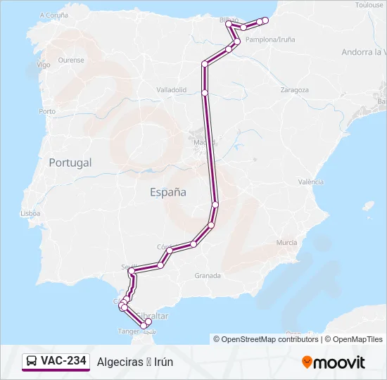 VAC-234 Bus Line Map