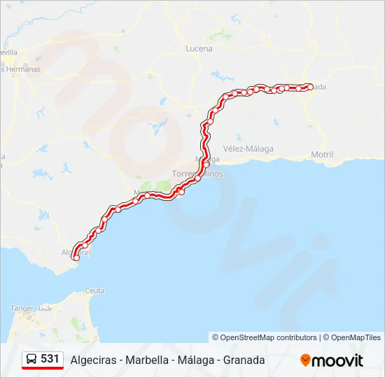 531 Bus Line Map