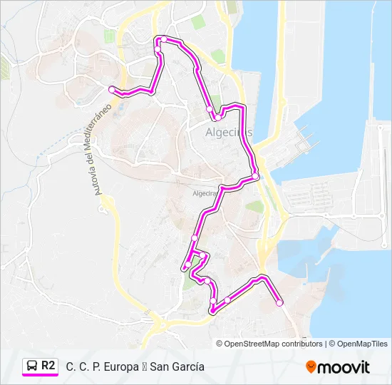 R2 Bus Line Map