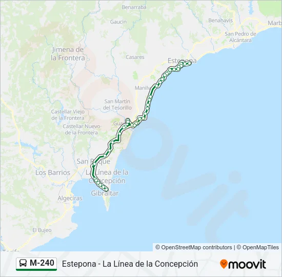 M-240 Bus Line Map