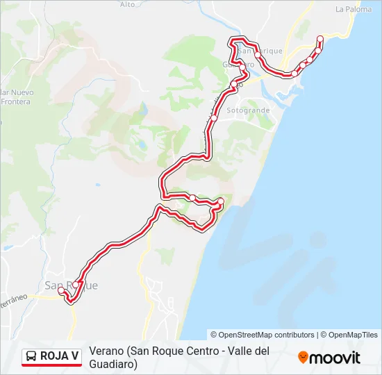 ROJA V Bus Line Map