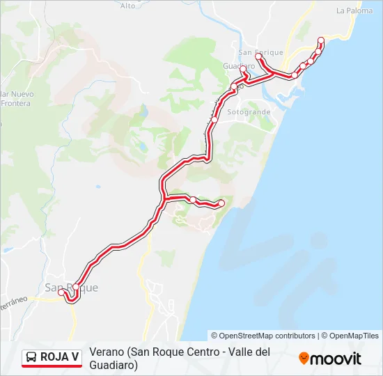 ROJA V Bus Line Map