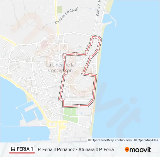FERIA 1 Bus Line Map