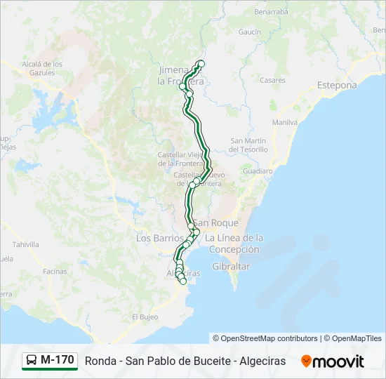 M-170 Bus Line Map