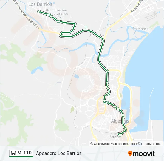 M-110 bus Mapa de línia