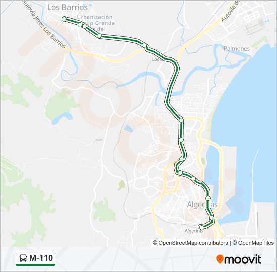 M-110 bus Line Map