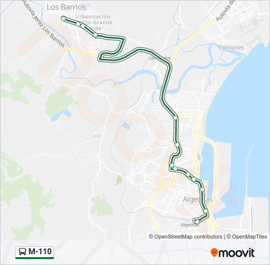 M-110 bus Line Map