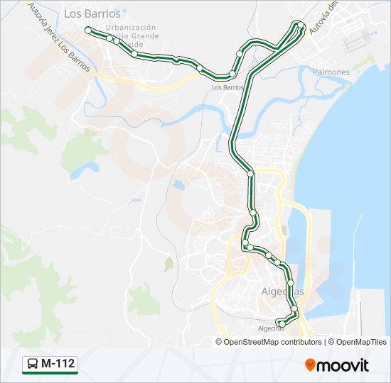 Mapa de M-112 de autobús