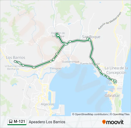 M-121 Bus Line Map