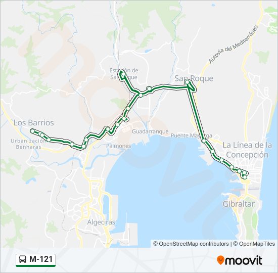 M-121 bus Line Map