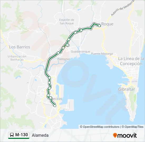 M-130 Bus Line Map