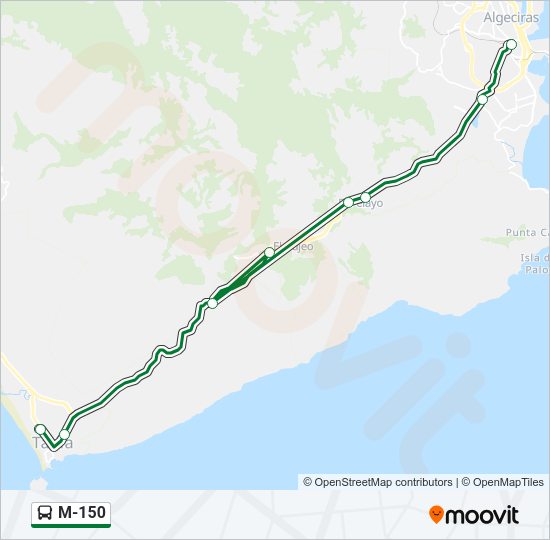 Mapa de M-150 de autobús