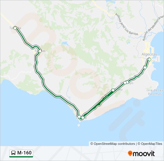 Mapa de M-160 de autobús