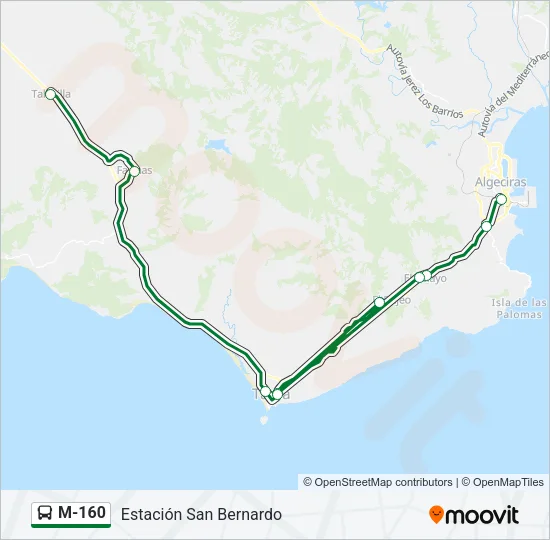 M-160 bus Mapa de línia