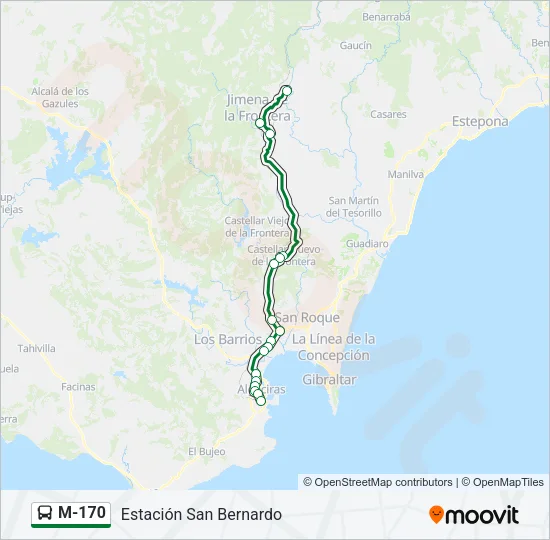 M-170 Bus Line Map