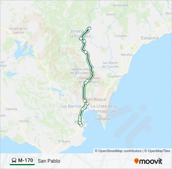 M-170 Bus Line Map