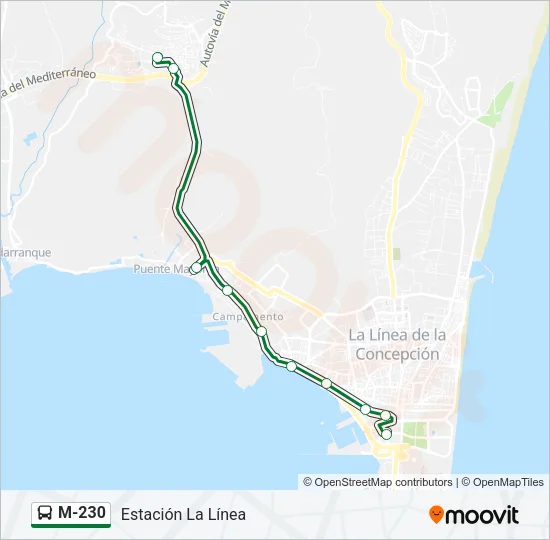 M-230 bus Mapa de línia