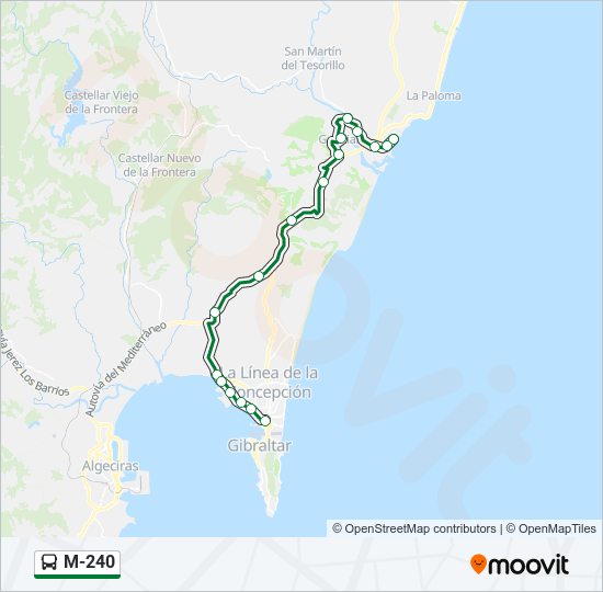 Mapa de M-240 de autobús