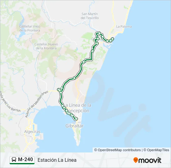 M-240 Bus Line Map