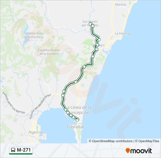 Mapa de M-271 de autobús