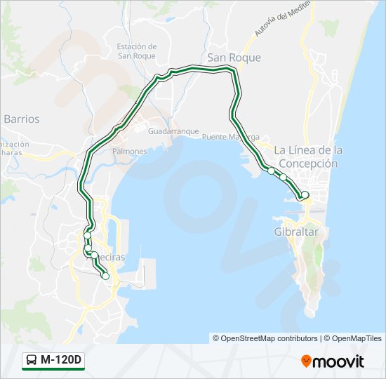 Mapa de M-120D de autobús